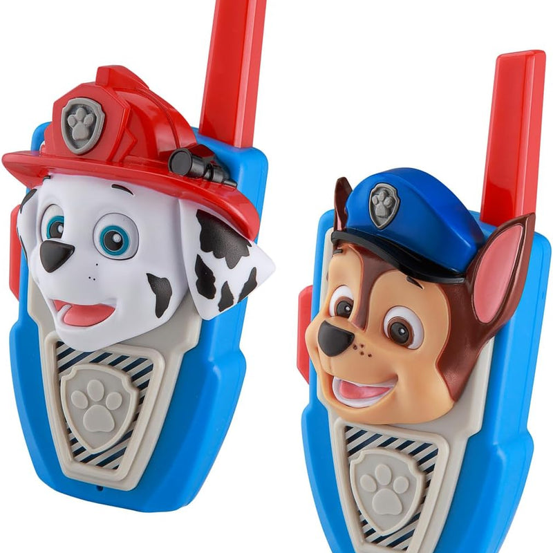 Ekids Paw Patrol static-free extended range walkie talkies for kids indoor and outdoor use, Chase Marshall