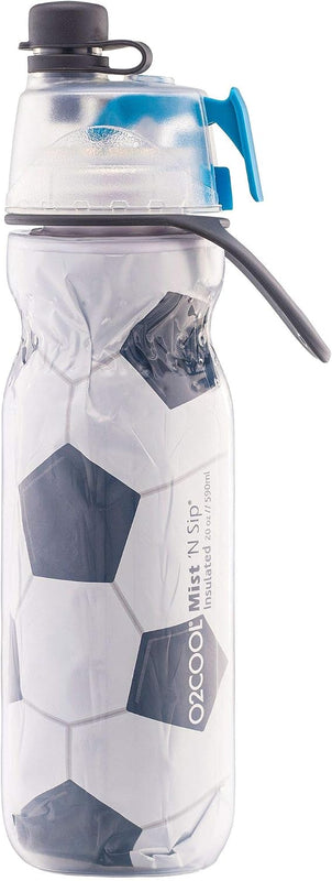 O2COOL Mist N Sip 20 oz Misting Reusable Sports Water Bottle Soccer | Yes
