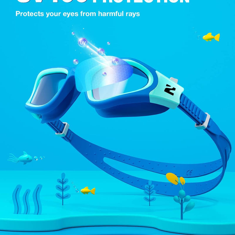 ZIONOR Kids Swim Goggles, G1MINI SE Ages 6-14 No Leak Anti-Fog | Soft silicone fit, Easy-adjust strap. Wide clear vision, UV protection