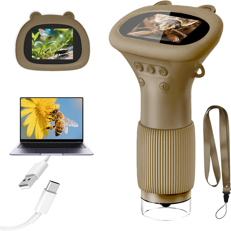 acoath kids handheld digital miniscope 1000x magnification portable 2.0 inch screen