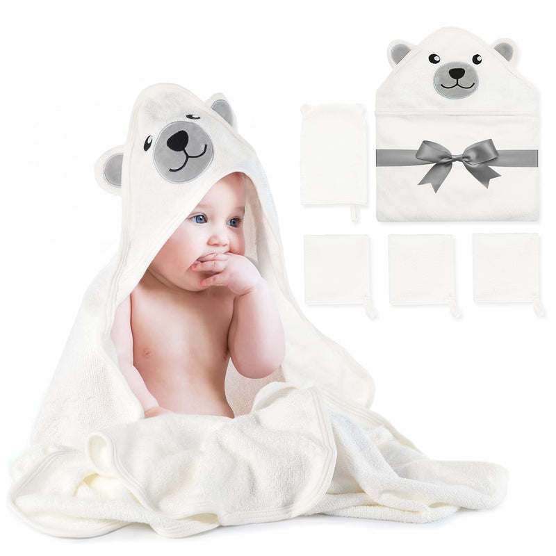 Momcozy Baby Towel, 5pcs Baby Bath Towel Set，Soft&Breathable，Elephant