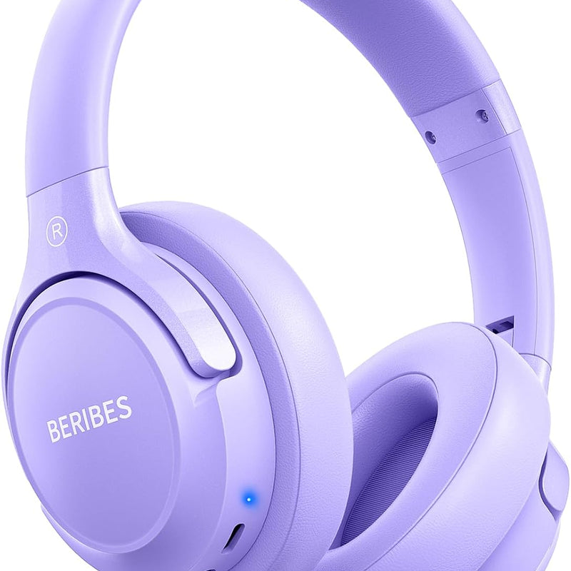 BERIBES Bluetooth Headphones Over Ear, 65H Playtime and 6 EQ Music Modes Wireless Headphones with Microphone, HiFi Stereo Foldable Lightweight Headset, Deep Bass for Home Office Cellphone PC Ect.