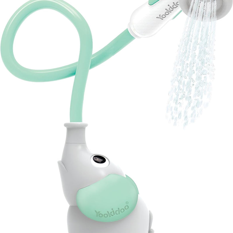 Yookidoo Baby Bath Shower Head with Elephant Water Pump for Newborns and Toddlers