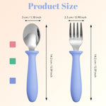 Toddler Utensils Set, 6-Piece Kids Fork and Spoon Set | 18/8 Stainless steel with plastic handles, rounded edges, toddler-size, dishwasher safe