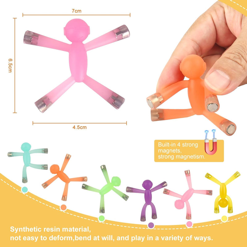 Laleay 6pcs Magnetic Toy Set for Kids, Teens, and Adults with Strong Magnets and Expressive Figures