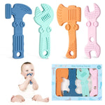 tyry.hu Baby Teething Toys for Boys and Girls 0-6 Months, 6-12 Months, BPA Free Silicone Teether Chew Toys, 4 Packs