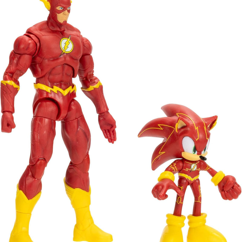 DC X Sonic Collectable Action Figure Multipack Pair of Sonic as The Flash and The Flash Himself! Featuring Multiple Points of Articulation for Action-Packed Posing