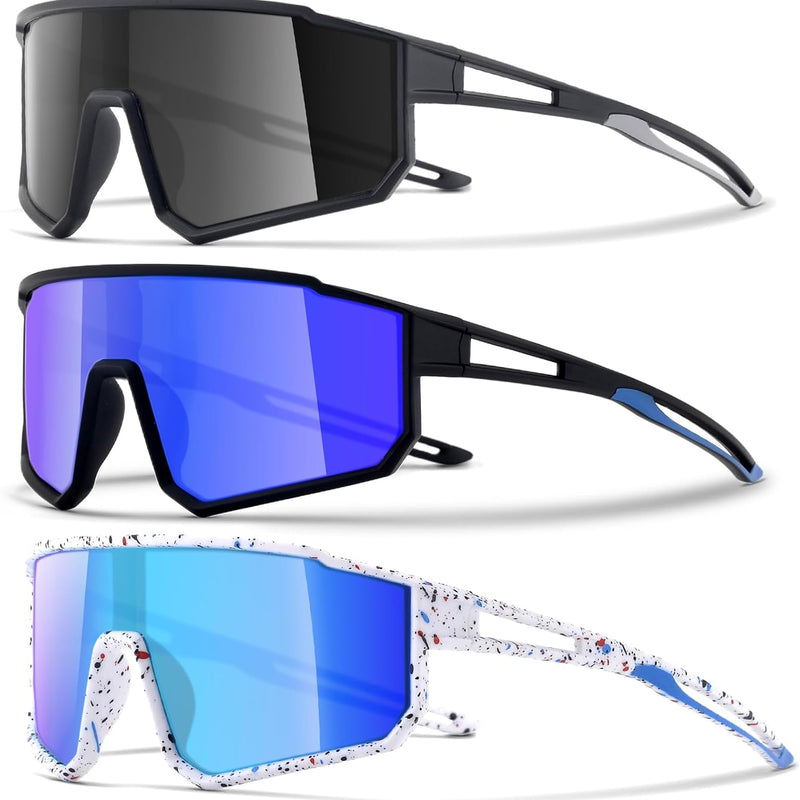 3PACK Kids Sunglasses for Boys and Girls, UV400 Protection, Baseball and Cycling Goggles