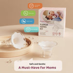 Nursi Luna Flange Sizing Kit, Flange Inserts for 24mm Breast Pumps, 10PCS | 13/15/17/19/21mm, Includes Nipple Sizer for Flanges to Find the Right Fit, Soft Silicone for Comfortable & Efficient Pumping