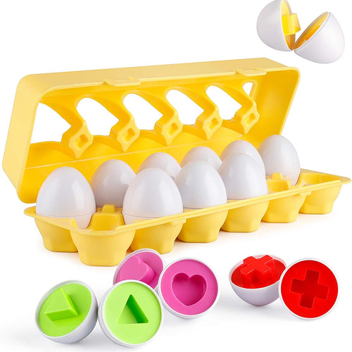 Coogam 12-Piece Colorful Egg Sorting Toy for Toddlers, Early Learning, Fine Motor Skill Development, Montessori Gift for 1-Year-Old Kids
