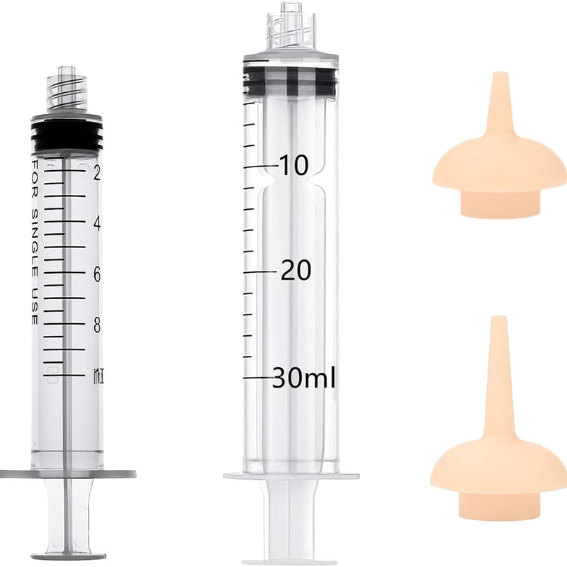 Pet Feeding Syringe with Nipple, Silicone Feeding Tools for Kitten Puppy Feeding Syringe for Newborn Cat Dog Small Animals Rabbits (5ml+10ml +10 nipples)