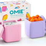 OmieBox (2 pack) Leakproof Dips Containers To Go, Salad Dressing Container, Condiment Container with Lids - Food Safe Silicone - 4 ounces (Blue/Lime)