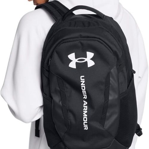 Under Armour Unisex-Adult Hustle 6.0 Backpack, (002) Black/Black/White, One Size Fits Most