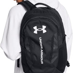 Under Armour Unisex-Adult Hustle 6.0 Backpack, (002) Black/Black/White, One Size Fits Most