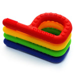 4-Pack Silicone Teething Toys for 3-6 and 6-12 Months Babies, Autism Chew Toys with Textured Surface