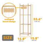 SpaceAid Stuffed Animal Storage Organizer, Wood Animals Zoo Toy Plushies Storage Holder, Large Capacity Plush Toy Cage for Playroom Organization, 15.8" Wide, Natural