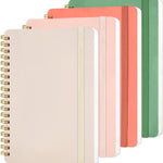 4 PCS Small Spiral Notebook 5x7, Spiral Journal Notebook, Notebooks for Work, Note Taking, School, Small Notebooks 5x7 with Strap, Cute Notebooks for Women 50 Sheets