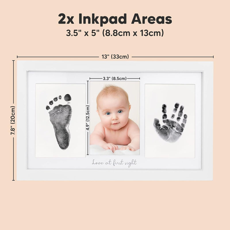 Inkless Hand and Footprint Kit, Boy Girl Newborn Keepsake (Alpine White) | No Mess Ink Pad for Baby Handprint, Clean Touch Paw Print Kit for Dog Picture Frame, Personalized Baby Christmas Shower Gifts