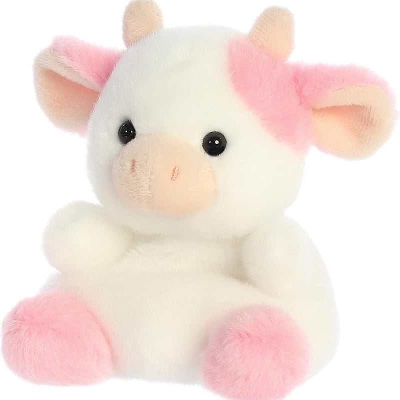 Aurora® Adorable Palm Pals™ Belle Strawberry Cow™ Stuffed Animal - Fun Collectible Plush for Kids and Adult Collectors - Perfect for Decorating Rooms and Birthday Gifts - Pink 6 Inches