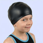 2pcs Silicone Swim Cap for Kids 6-14, High Elasticity Comfortable Non-Slip Swimming Cap for Girls & Boys, Durable Waterproof Swim Hats for Long and Short Hair, Keep Hair Dry