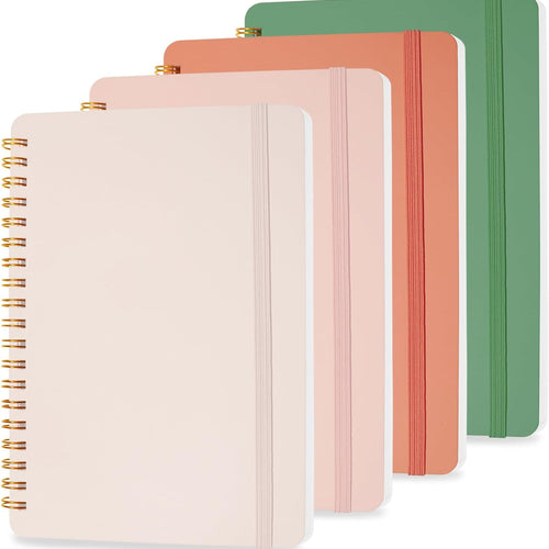 4 PCS Small Spiral Notebook 5x7, Spiral Journal Notebook, Notebooks for Work, Note Taking, School, Small Notebooks 5x7 with Strap, Cute Notebooks for Women 50 Sheets