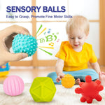 Jyusmile Montessori Baby Toy Set for 6-12 Months, Soft Infant Teething Toys, Stacking Blocks, Sensory Balls