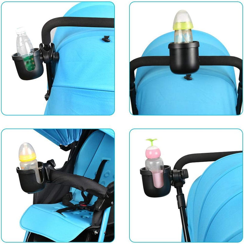 Accmor Stroller Cup Holder, Drinks Holder Bike Walker Wheelchair | 360° Rotatable Attachment Accessories for Uppababy Nuna Doona Strollers Scooter