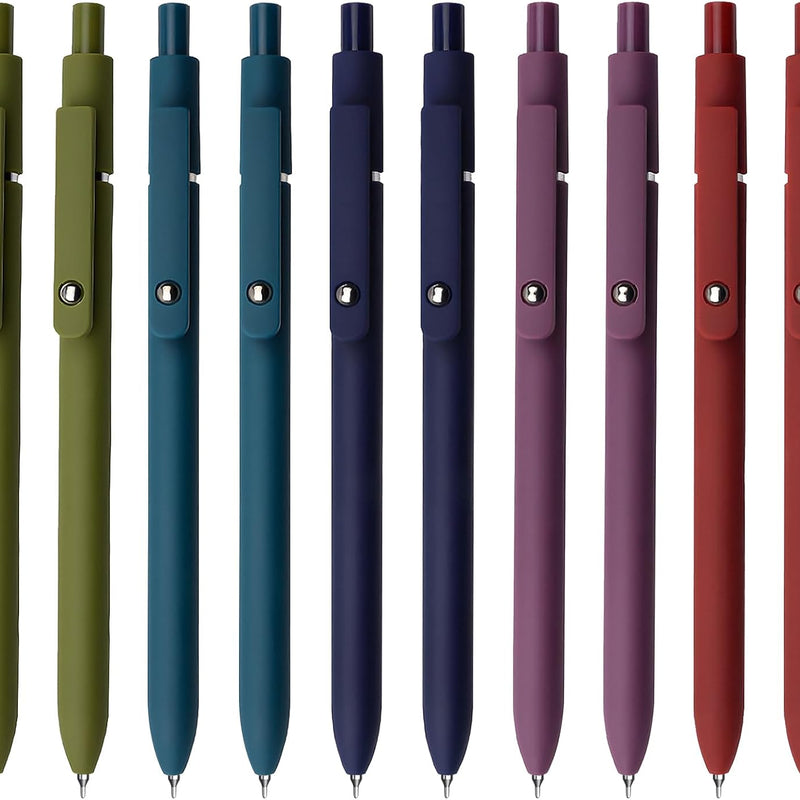 UIXJODO Gel Pens, 5 Pcs 0.5mm Black Ink Pens Fine Point Smooth Writing Pens, High-End Series Pens for Journaling Note Taking, Cute Office School Supplies Gifts for Women Men (Morandi)