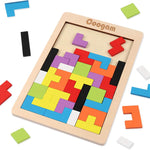 Coogam Wooden Blocks Puzzle Brain Teasers Toy for Kids, Montessori Educational Gift, 40 Pcs