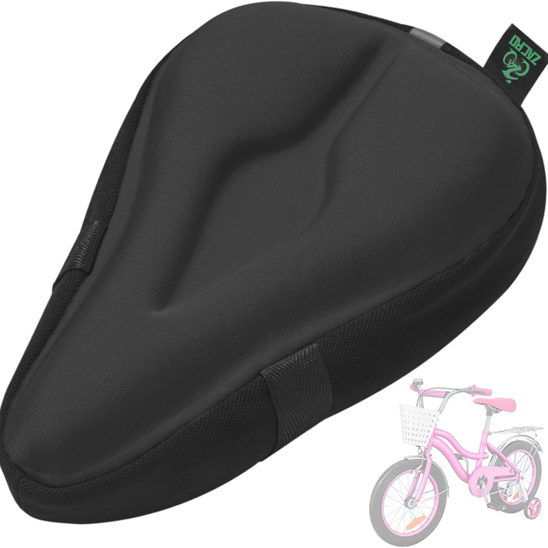Zacro Gel Kids Bike Seat Cover, Anti-Slip Child Bicycle Saddle, 9x6 inches, Soft Memory Foam, Reflective Strip