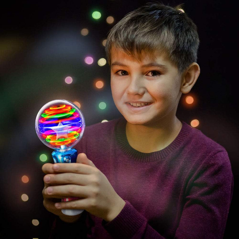 ArtCreativity Spinning Light Up Toy Wand – LED Magic Ball for Kids with Autism-Friendly Design and Party Favors