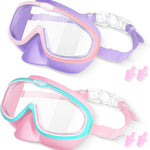 Seago Kids Swim Goggles 2 Pack for 3-12, Anti-Fog Clear View,Toddler Goggles with Nose Cover Swimming Goggles
