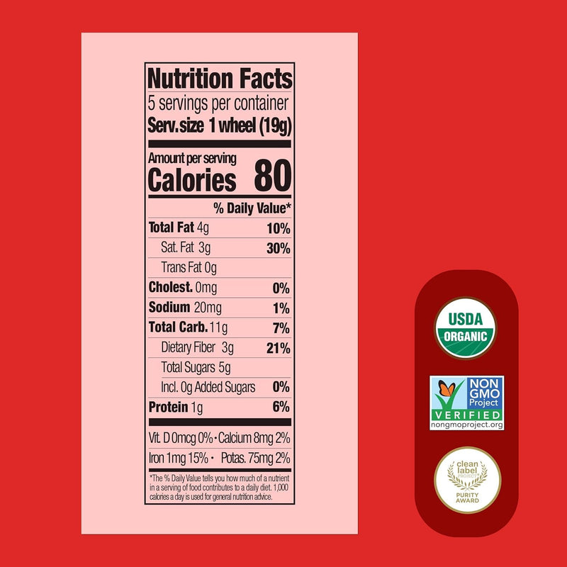 Once Upon a Farm Organic Tractor Wheels Bars Variety Pack, 30 Ct, Non-GMO | Once Upon a Farm Organic Tractor Wheels Bars Variety Pack, Apple, Strawberry, Banana, No Added Sugar, Non-GMO, 30 Bars
