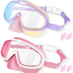 Seago Kids Swim Goggles 2 Pack for 3-12, Anti-Fog Clear View,Toddler Goggles with Nose Cover Swimming Goggles