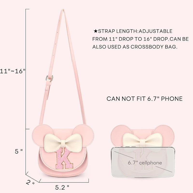 Toddler Purse for Girls Age 3-8, Pink Letter K Toy Birthday Gift | Crossbody bag toys for baby - Princess Wallet Gifts 1 2 3 4 5 6 7 8 Year Old Easter and Christmas Basket Stuffers