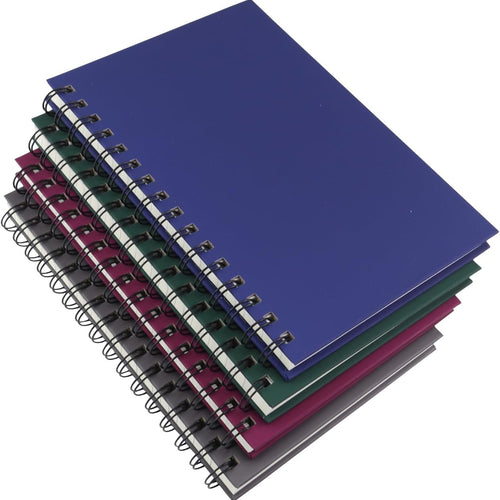 Spiral Notebook Journal,4 Pack A5 Hardcover Spiral Notebooks,5.7" x 8.5",160 Pages,100gsm Paper,College Ruled Journals for Study and Notes (Red, Green,Blue,Grey)
