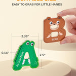 joycat wooden thick alphabet magnets for toddlers, large size cute animal colorful abc magnetic letters