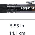 Amazon Basics Retractable Gel Pens, Fine Point 0.7mm, Smooth Writing, Black, No Smudge, School and Office Supplies, 12-Pack