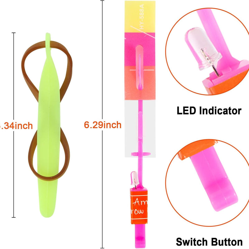 25-Set LED Flying Toy, 25 Slingshot & 25 Glow Helicopters, Perfect for Kids 8-12 Outdoor Party Favors