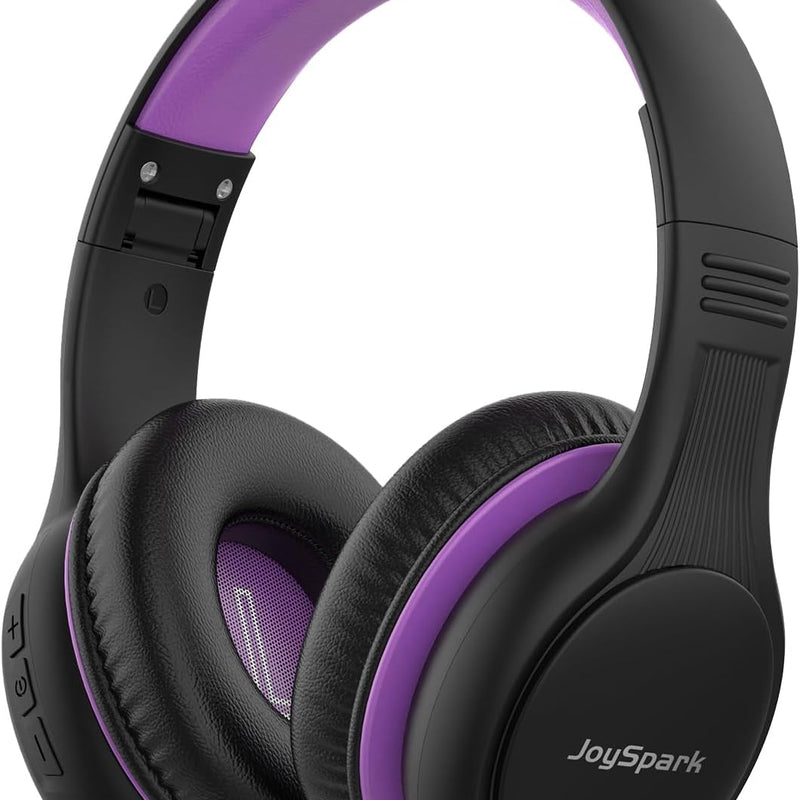 JoySpark Kids Bluetooth Headphones, 60 Hours Playtime, Bluetooth 5.4 Kids Headphones Wireless, Type-C Fast Charging, 85/94dB Volume Limited, Foldable Toddler Wireless Headsets with Mic-Black Red