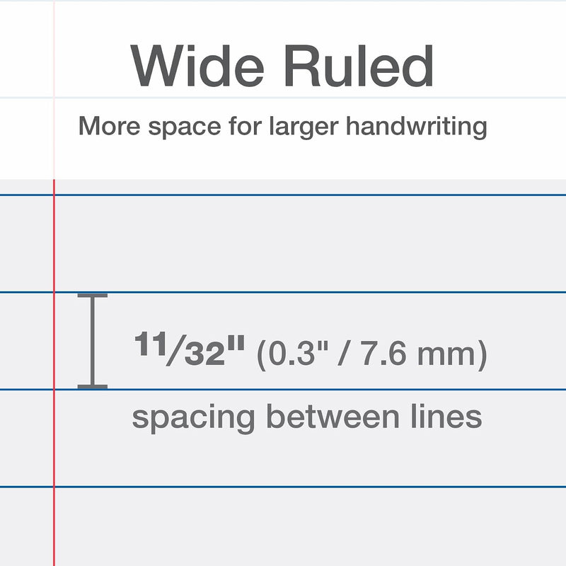 Oxford Reinforced Filler Paper, 8 x 10.5 Inch, Wide Rule, 3 Hole Punched, Lined Loose Leaf Paper for Ring Binders, 100 Sheets, White (1002098)