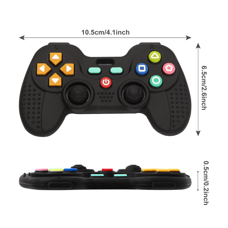 hooku 2 pack silicone teething toys for babies 0-6 months with remote control design and sensory textures