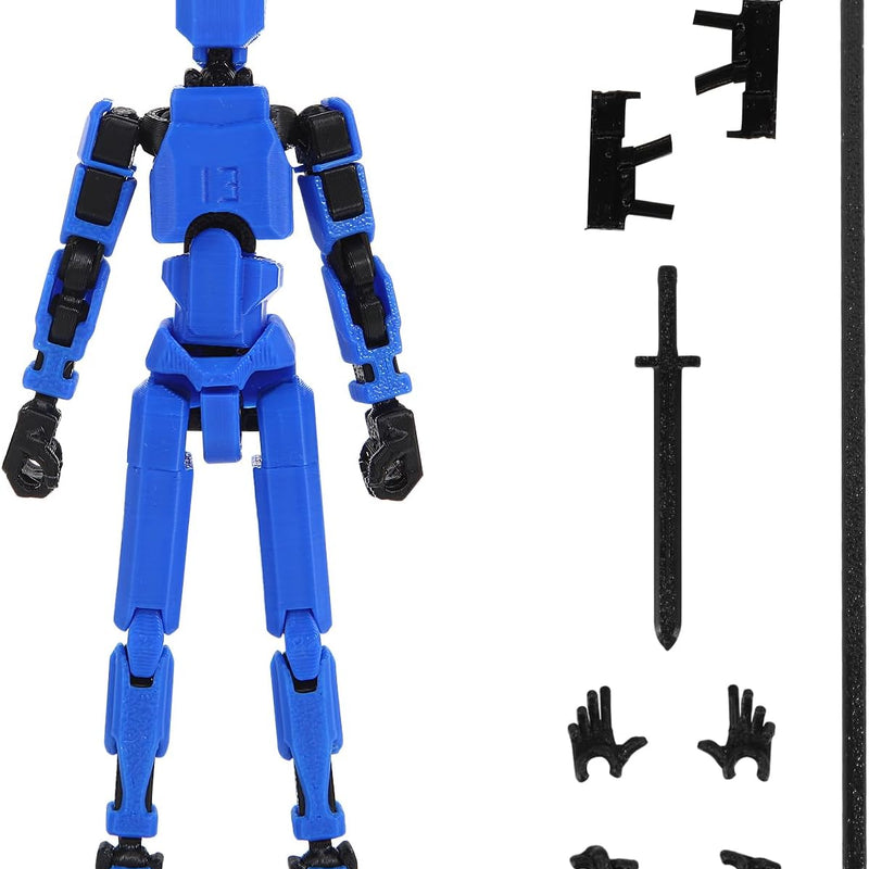 MerryXD T13 3D Action Figure,Assembly Completed Dummy Nova Titan Lucky 13 Action Figure 3D Printed Multi-Jointed Movable Toy Grow in The Dark Blue