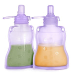 haakaa Yummy Pouch Reusable Baby Food Pouch, Reusable Pouches for Toddlers Kids Squeezable Pouch, Washable Freezer - Make Homemade Organic Food for Babies/Toddlers, 4oz, 2 Pack,6m+(Pea Green)