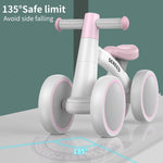 SEREED Baby Balance Bike for 1 Year Old Boy Girl, First Birthday Gift Toy | 12-24 Months Toddler Bike, First Learning Ride on Toys, 4 Silent Wheels Indoor Outdoor Baby Walker