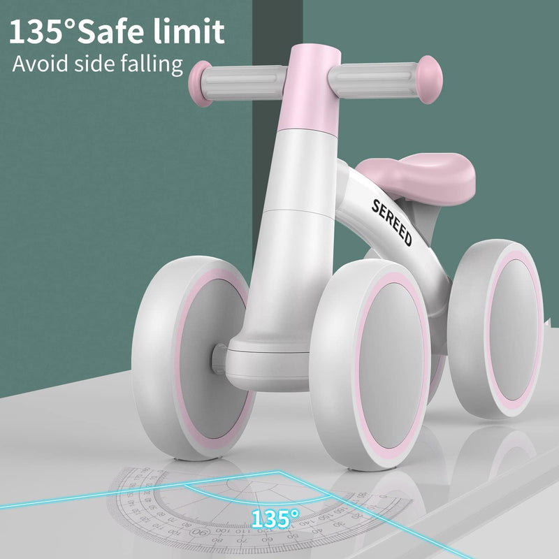 SEREED Baby Balance Bike for 1 Year Old Boy Girl, First Birthday Gift Toy | 12-24 Months Toddler Bike, First Learning Ride on Toys, 4 Silent Wheels Indoor Outdoor Baby Walker