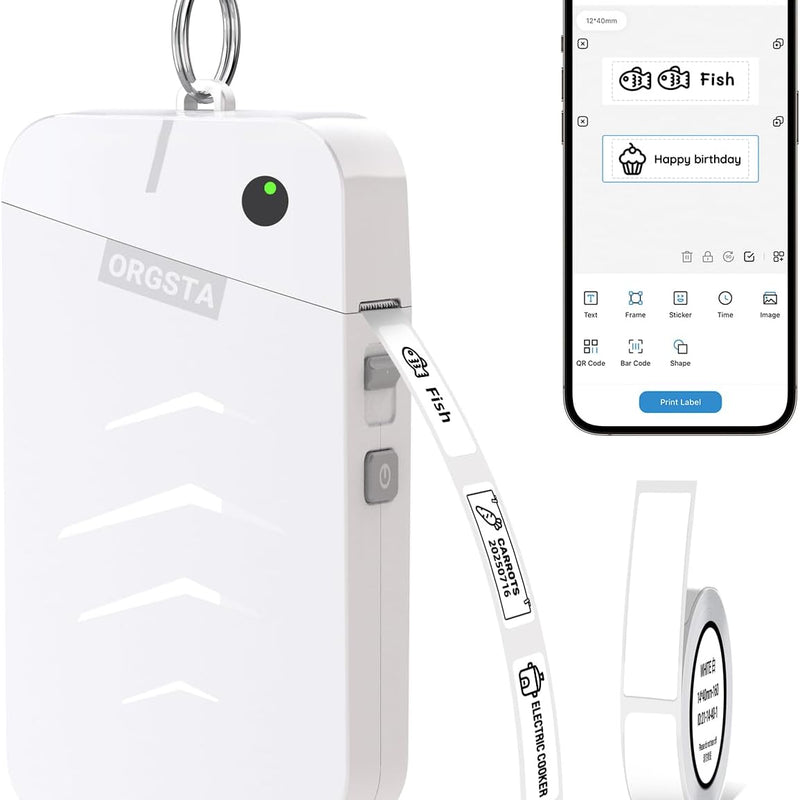 OrgSTA S001 Portable Bluetooth Label Maker Machine with Thermal Printing Pink 203 DPI