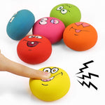 Smile Face Dog Squeaky Toys Soft Latex Squeak Balls for Puppy Small Pet Dogs 6 Pcs/Set