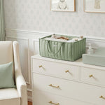 Blissful Diary Baby Diaper Caddy Organizer, Stylish Storage Basket for Newborn Essentials and Diaper Station, Gift for Baby Shower and Registry Must-Have, Sage Green