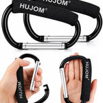 Stroller Hooks 2 Pack Heavy Duty Large Carabiner Clips for Bags & Baby Gear | Universal Fit, Hang Diaper, Purse, Grocery & Shopping Bags, Mommy Accessories, Backpack, Camping, Hiking, Travel, Moms gift